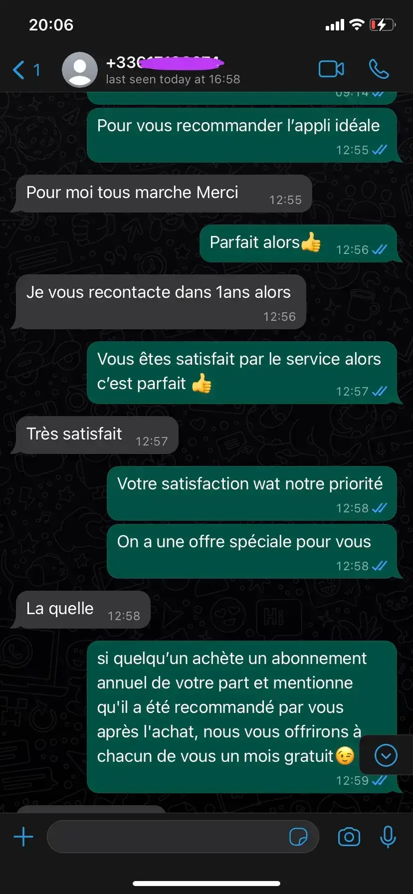 Avis WhatsApp client 3
